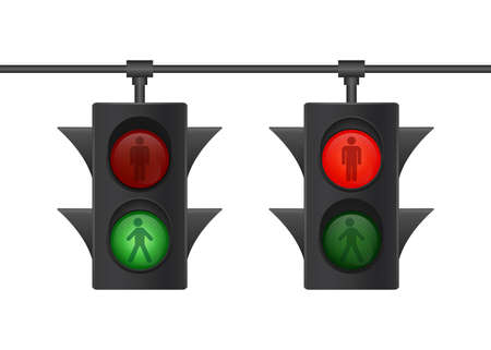 Traffic light icon. Pedestrian sign. Traffic light human for web design. Icon for web design. Vector stock illustration.のイラスト素材