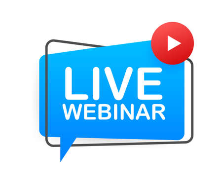 Live Webinar Button, icon, emblem, label. Vector illustration.のイラスト素材