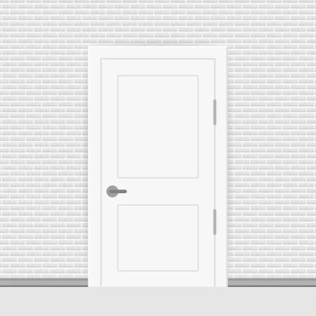 Open end closed door. Interior design. Business concept. Front view. Home office concept. Business successのイラスト素材