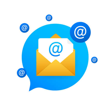 E-mail Marketing flat style, colorful, vector icon for info graphics, websites, mobile and print media. Vector stock illustrationのイラスト素材