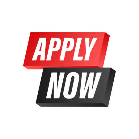 Apply now. Web banner. Arrow, cursor icon. Arrow vector icon. Hand click. Vector stock illustrationのイラスト素材