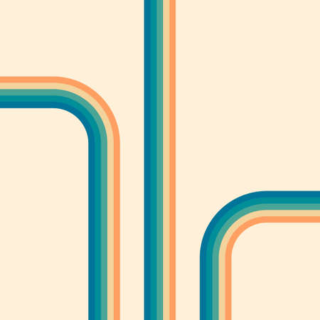 70s, 1970 abstract vector stock retro lines background. Vector illustrationのイラスト素材
