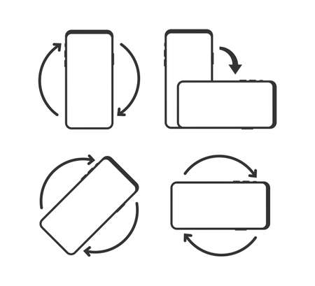 Rotate smartphone isolated icon. Device rotation symbol. Turn your deviceのイラスト素材