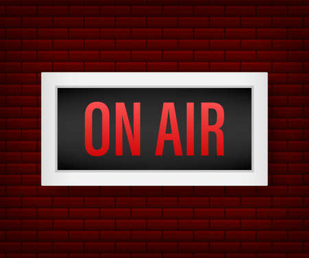 Broadcast studio on air light. On-air sign radio and television. Vector stock illustration.のイラスト素材