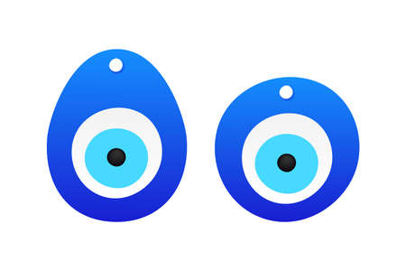 Eye-shaped amulet in flat style. Superstition symbol. Traditional eye shaped amulet. Vector stock illustrationのイラスト素材