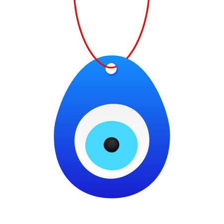 Eye-shaped amulet in flat style. Superstition symbol. Traditional eye shaped amulet. Vector stock illustrationのイラスト素材
