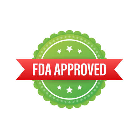 FDA approved grunge rubber stamp on white background. Vector illustration.のイラスト素材