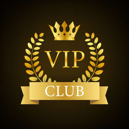 Vip club label on Black background. Vector stock illustration.のイラスト素材