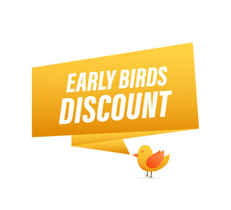 Early Bird Special discount sale. Discount offer price sign. Modern promotion template. Sale tag. Vector stock illustration.のイラスト素材