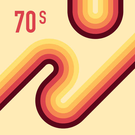 70s, 1970 abstract vector stock retro lines background. Vector illustration.のイラスト素材
