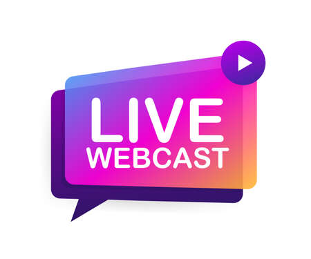 Live Webcast Button, icon, emblem, label Vector stock illustrationのイラスト素材