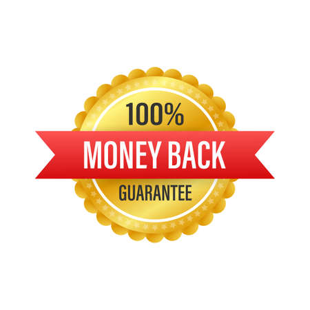 Money back guarantee. Ribbon banner. Sale tag. Sale banner badge. Vector stock illustrationのイラスト素材