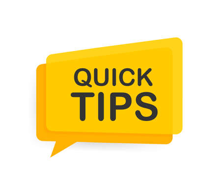 Quick tips icon badge. Ready for use in web or print design. Vector stock illustration.のイラスト素材