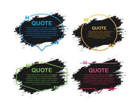 Quote template conceptual brackets grunge brush. Hand drawn acrylic stroke, quote template. Vector stock illustrationのイラスト素材