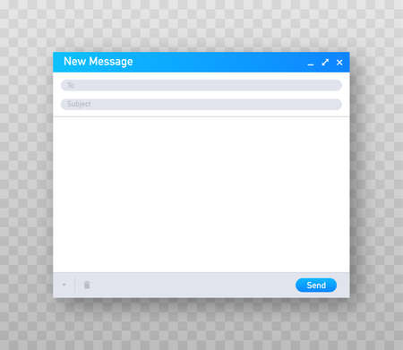 Email template. Blank e-mail browser window. Mail message web page vector frame. Vector illustration.のイラスト素材