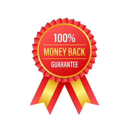 Money back guarantee. Ribbon banner. Sale tag. Sale banner badge. Vector stock illustration.のイラスト素材