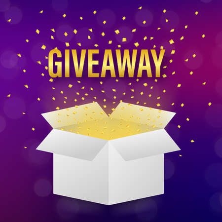 Gift box icon design template. Giveaway. Typography design. Post box. Winner banner. Vector stock illustration.のイラスト素材
