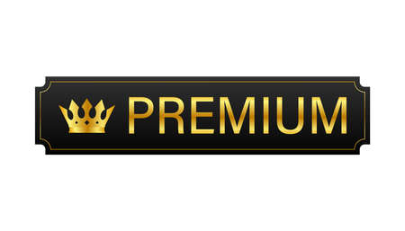 Premium. Premium in royal style on gold background. Luxury template design. Vector stock illustration.のイラスト素材