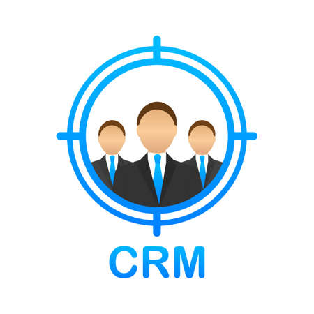 Customer relationship management concept. Organization of data on work with clients, CRM concept. Vector illustration.のイラスト素材