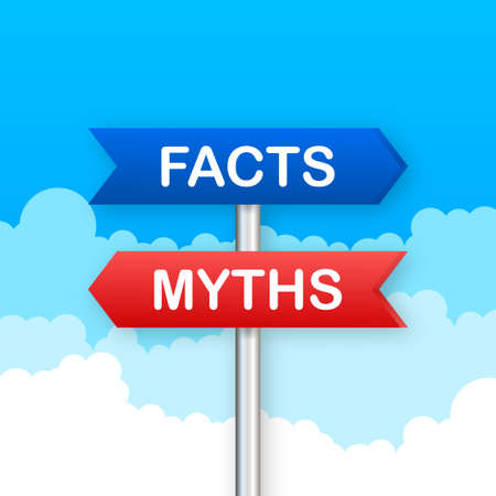 Myths facts. Facts, great design for any purposes. Vector stock illustration.のイラスト素材