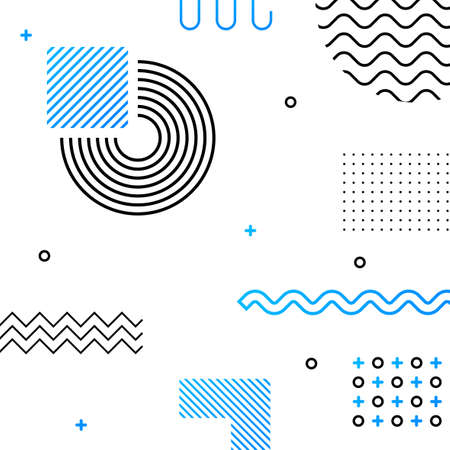 Geometric shape in vintage style. Bright color. Black abstract geometric background. Vector stock illustrationのイラスト素材