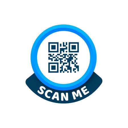 QR code for smartphone. Inscription scan me with smartphone icon. Qr code for payment. Vector illustration.のイラスト素材