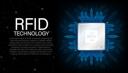 RFID Radio Frequency Identification. Technology concept. Digital technology. stock illustration.のイラスト素材