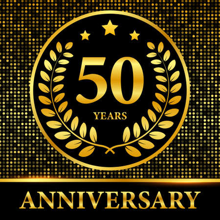 50th Anniversary celebration. Celebration 20th anniversary event party template. Vector stock...