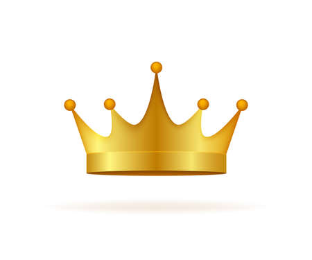 Golden Crown With Gradient Mesh. Vector stock illustration.のイラスト素材