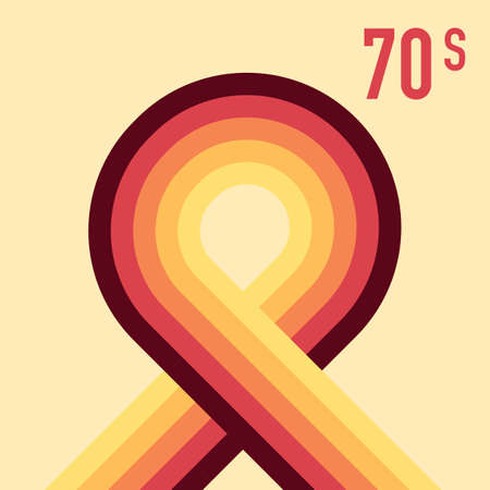 70s, 1970 abstract vector stock retro lines background. Vector illustration.のイラスト素材