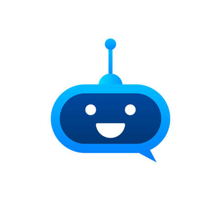 Robot icon. Bot sign design. Chatbot symbol concept. Voice support service bot. Online support bot. Vector illustration.のイラスト素材