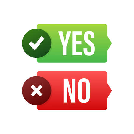 Yes and No button. Feedback concept. Positive feedback concept. Choice button icon. Vector stock illustration.のイラスト素材