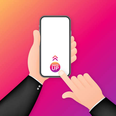 Swipe up icon set isolated on background for stories design. Vector stock illustration