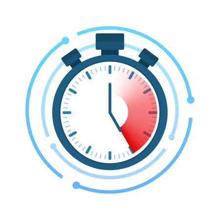 Fast time. Stopwatch icon. Time management. Vector stock illustration