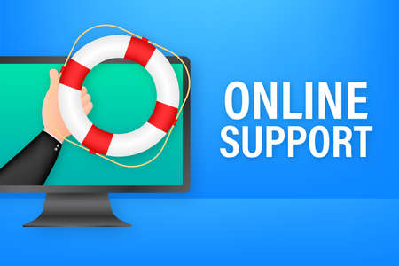 Customer service 24-7. Call center landing page. Online support center, assistance. Vector stock...