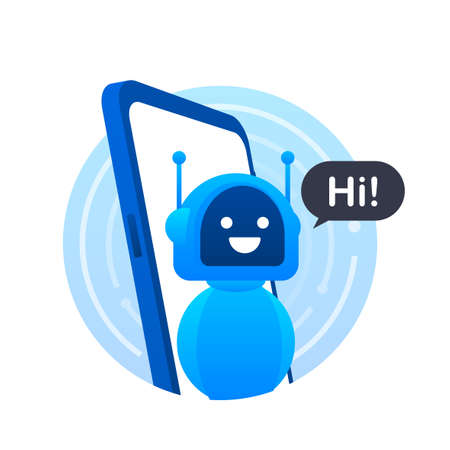 Robot icon. Bot sign design. Chatbot symbol concept. Voice support service bot. Online support bot. Vector illustration.のイラスト素材