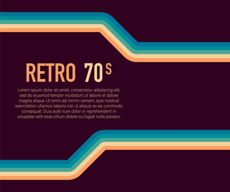 70s, 1970 abstract vector stock retro lines background. Vector illustrationのイラスト素材