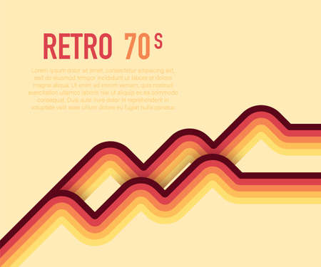 70s, 1970 abstract vector stock retro lines background. Vector illustration