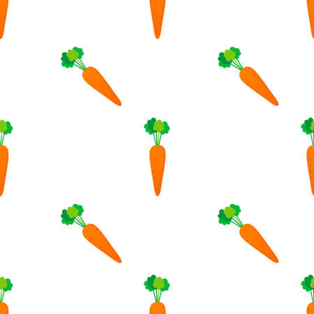 Carrot pattern. Flat design on a white background. Vector stock illustration.のイラスト素材