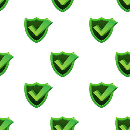 Checkmark. Green approved pattern on white background. Vector stock illustration.のイラスト素材