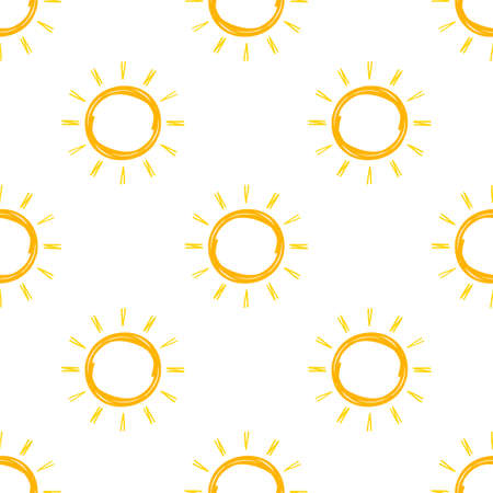 Realistic sun pattern for weather design on white background. Vector illustration.