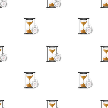 Hourglass pattern. Highly detailed. Antique clock with sand inside. Vector illustration.のイラスト素材