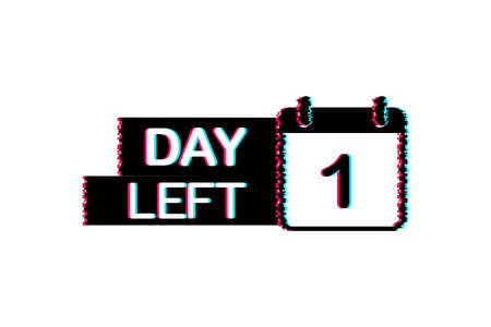10 Days left. Glitch icon. Time icon. Count time sale. Vector stock illustration.のイラスト素材