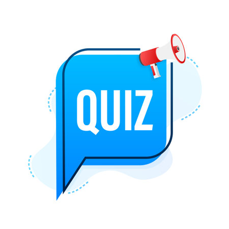 Megaphone banner - text Quiz. Vector stock illustration.のイラスト素材