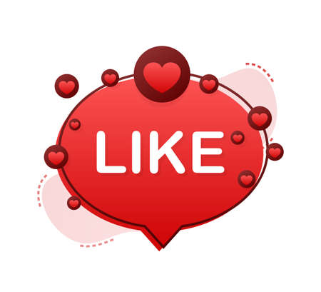 Like banner. Thumb up symbol, finger up. Vector stock illustration.のイラスト素材