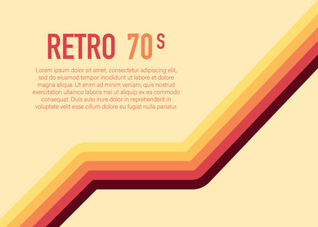 70s, 1970 abstract vector stock retro lines background. Vector illustrationのイラスト素材