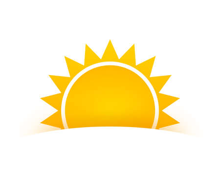 Realistic sun icon for weather design on white background.のイラスト素材