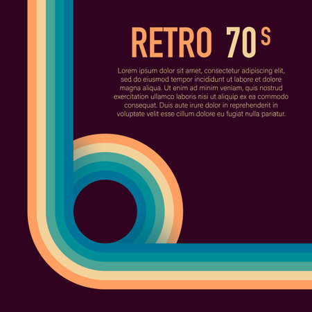 70s, 1970 abstract vector stock retro lines background. Vector illustrationのイラスト素材
