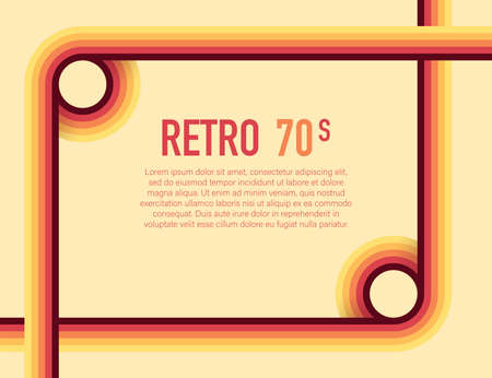 70s, 1970 abstract vector stock retro lines background. Vector illustrationのイラスト素材