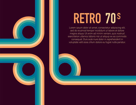 70s, 1970 abstract vector stock retro lines background. Vector illustrationのイラスト素材